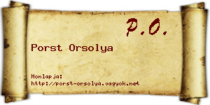 Porst Orsolya névjegykártya